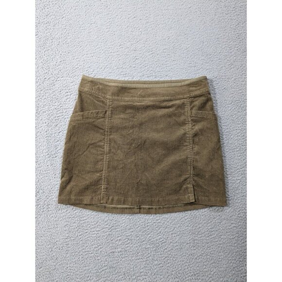 Kuhl Skirt Womens 6 Strova Corduroy Cotton Stretch Pockets Greenish Brown - Picture 1 of 16
